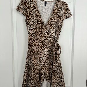 Leopard Print Wrap Dress